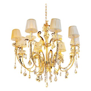 โคมไฟช่อ ไฟช่อ CARINI 98862-8 สีน้ำตาล/ทอง/ใส 8 หัว โคมไฟภายใน โคมไฟและหลอดไฟ CHANDELIER CARINI 98862-8 BROWN/GOLD/CLEAR