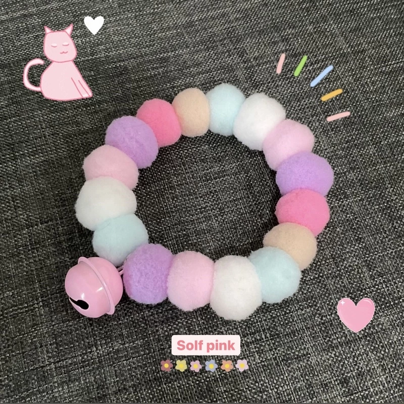 ปลอกคอแมว ปลอกคอปอมปอม สินค้า Handmade Kendall Cat Shop
