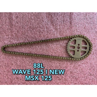 โซ่ราวลิ้น 88L โซ่ราวลิ้นซับเสียง+เฟืองราวลิ้นแต่ง WAVE-125 I NEW, MSX-125 สินค้ามีพร้อมส่ง