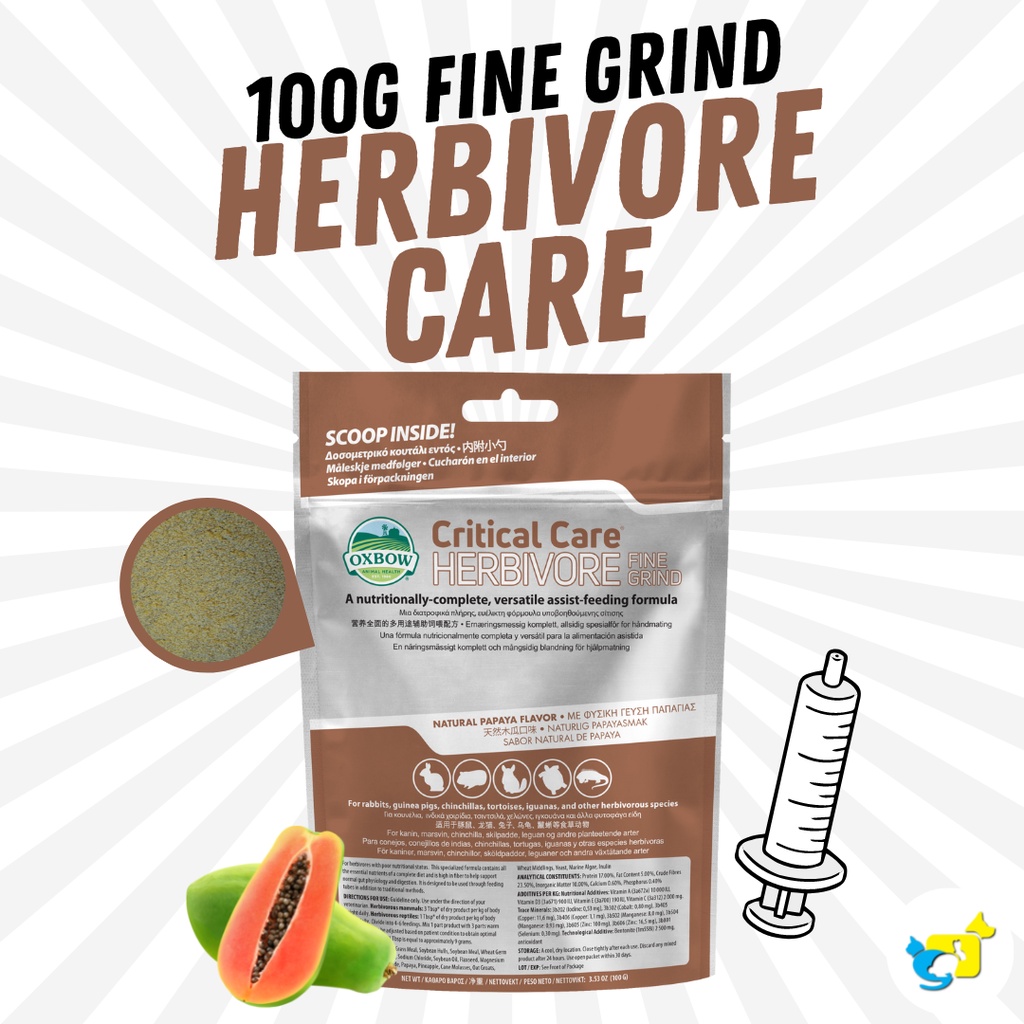 Oxbow Critical Care / Carnivore Care คริติคอลเเคร์ แบบผงละเอียด 100 G