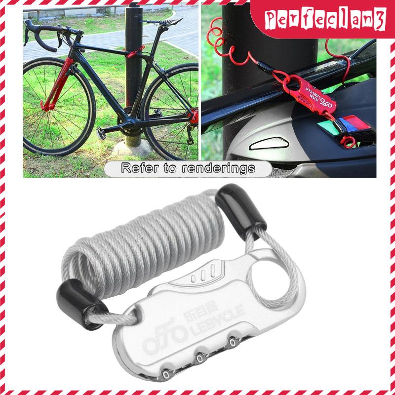 Helmet Cable Lock Password Locks for Bicycle Stroller Wheelchair #8