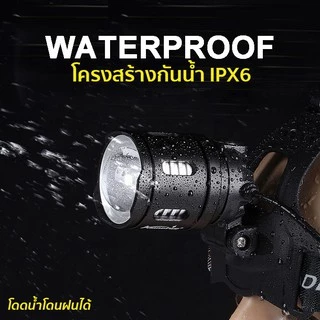 TK30 ไฟฉายคาดหัวแรงสูง 2in1+สปอร์ตไลน์ ไฟฉายทหาร ซูมแสงได้ สายชาร์จusb+ถ่านชาร์จแท้ อึด 8-10ชั่วโมง