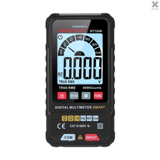 [toolhelper] Habotest HT124A มัลติมิเตอร์ดิจิทัลอัจฉริยะ นับ 4000 RMS วัดแรงดันไฟฟ้าอัตโนมัติ พร้อมหน้าจอ LCD มีไฟแบ็คไลท์