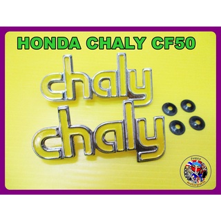 โลโก้ติดตัวถัง ชาลี สีเหลือง HONDA CHALY CF50 CF70 EMBLEM SIDE FRAME YELLOW SET