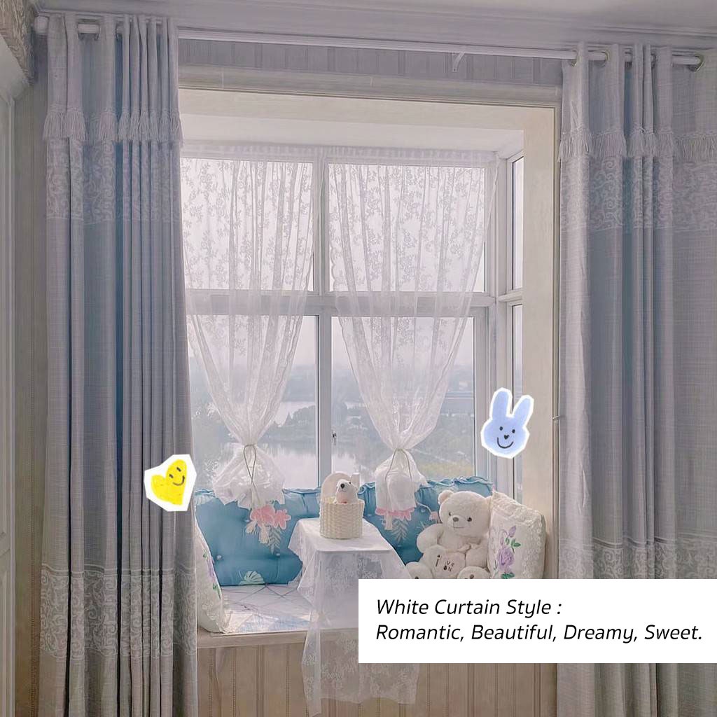 แนะนำ ผ้าม่าน ผ้าม่านสีขาว ม่านคาเฟ่ ลายดอกไม้สวยงาม ม่านประตู ผ้าม่านหน้าต่าง (พร้อมส่งทันที ไม่ต้องรอ) ราคาพิเศษ มีเก็บเงินปลายทาง