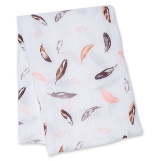 Lulujo ผ้าอ้อมมัสลินคอตตอน Cotton Muslin Swaddle - Putty Feather