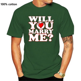 ขายดี!ขายดี เสื้อยืดลําลอง แขนสั้น พิมพ์ลาย Will You Marry Me สําหรับผู้ชาย NFalan58FGiaim75S-5XL