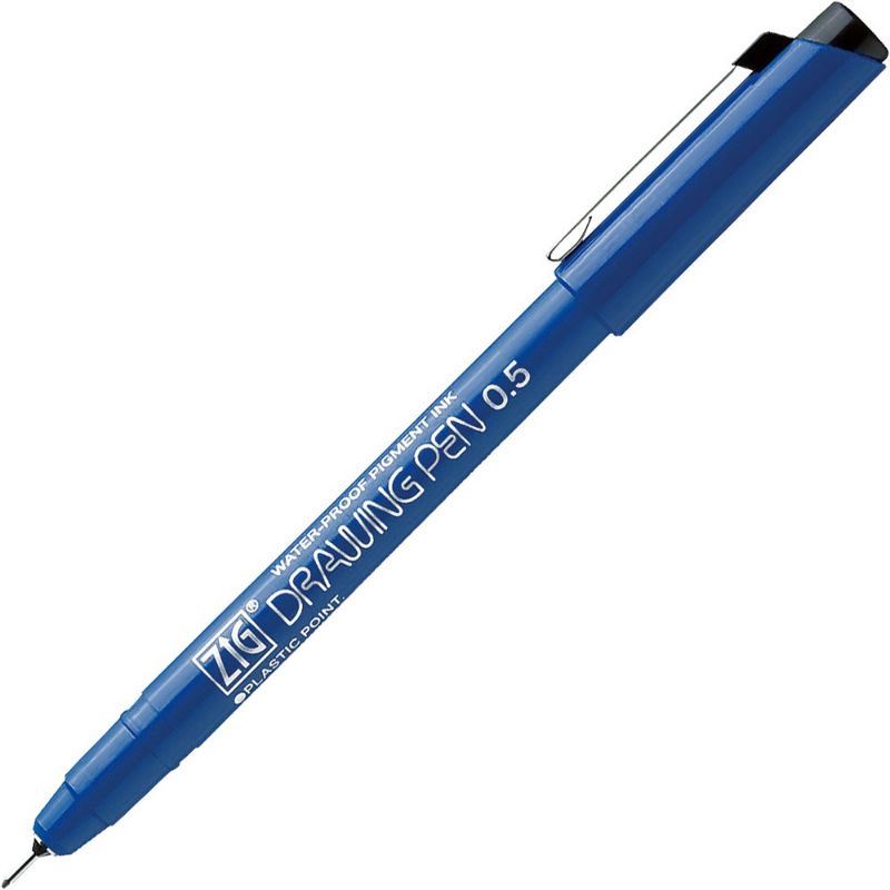 สําหรับ Kuretake ZIG ปากกาวาดภาพ 0.5 มม. (PX-05)/0.8 มม.(PX-08), สีดํา, หมึกสีกันน้ํา,