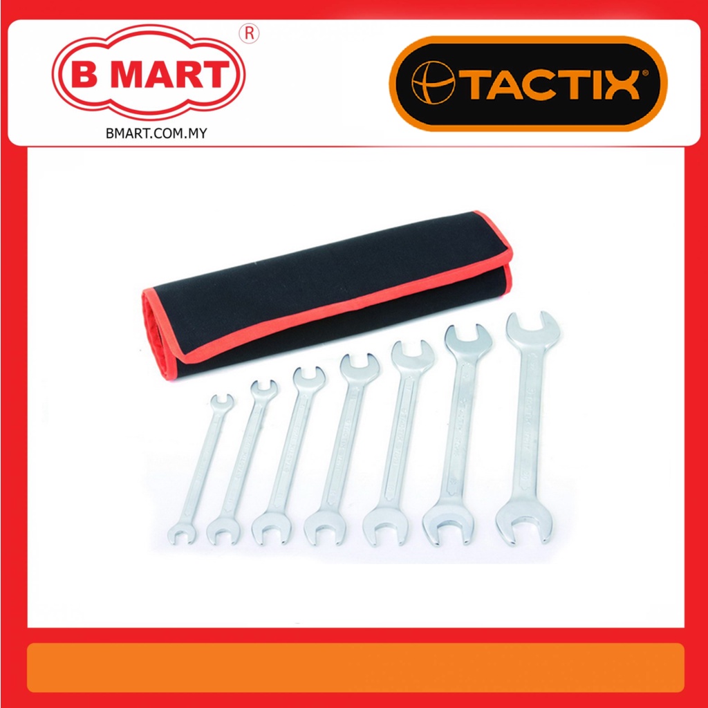 TACTIX 7PC DOUBLE OPEN WRENCH METRIC SET 372407