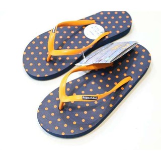 จุดส้มกรมท่า Orange Navy dot Hippo shoe รองเท้าแตะฮิปโป No.36 37 38 39 40