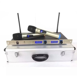 ไมค์โครโฟน ไมค์ลอยคู่ ชุดรับ-ส่งไมโครโฟนไร้สาย UHF WIRELESS Microphone รุ่น 333 LXJ พร้อมกระเป๋าไมค์แบบอลูมิเนียม