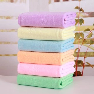 ผ้าเช็ดตัวไมโครไฟเบอร์ อัดลาย ****รุ่นบาง**** ขนาด 70x140cm