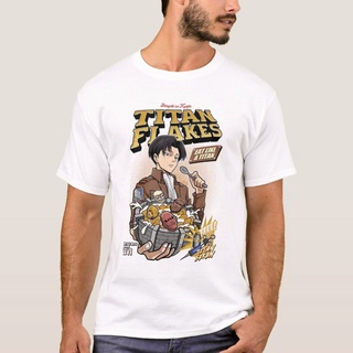 เสื้อยืดแขนสั้น คอกลม ผ้าฝ้าย พิมพ์ลายอนิเมะ Attack On Titan Titan Flakes Shingeki No Kyojin สําหรับผู้ชายS-5XL