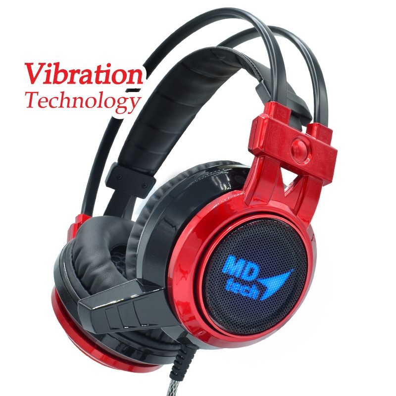 หูฟัง HeadSet MD-TECH Maximum (HS888LV) Black/Red ใช้สำหรับคอมพิวเตอร์  โน๊ตบุ๊ค  เครื่องเสียงทั่วไป