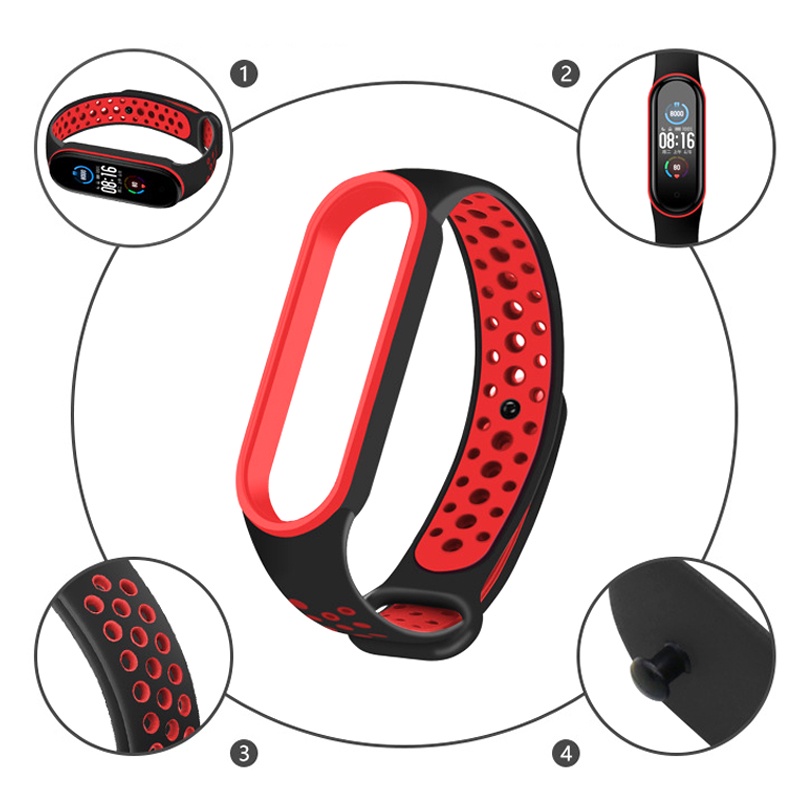 สําหรับ Mi Band 9 8 7 6 5 4 3 สร้อยข้อมือกีฬาซิลิโคน Miband8 Miband7 Miband6 Miband5 คู่สี Soft TPU Breathable สายรัดข้อมือ สายรัดข้อมือ