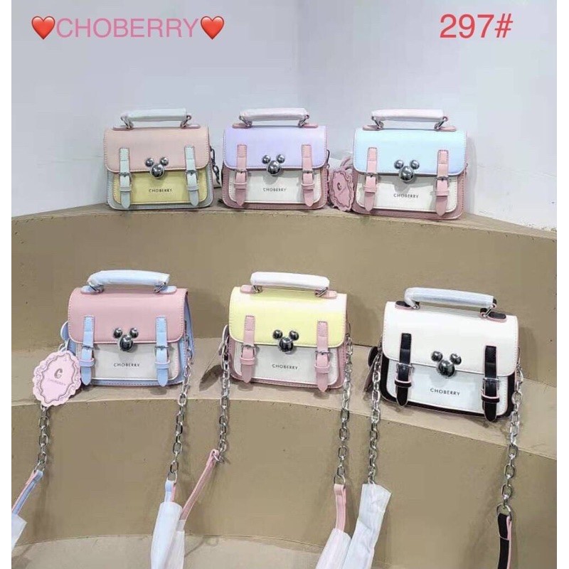 🌈กระเป๋า choberry ทรงกล่อง พาลเทล🌈มีเก็บปลายทางค่ะ