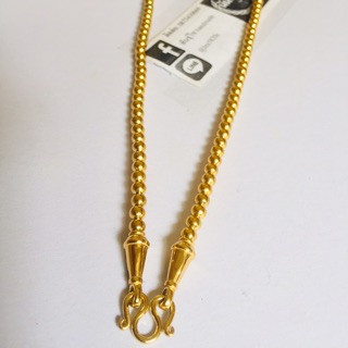 สร้อยคอ “ทองเลเซอร์24k” เม็ดทองขนาด5มิลด้านหลังเกลียวหมุนถอดได้