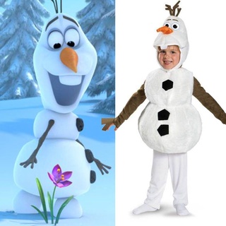 Frozen Snowman Olaf Cosplay Costume Kids Boys Girls Halloween Xmas Dress Up Jumpsuit Suit Role Play