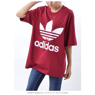 เสื้อยืด adidas Originals PAKAIAN Big Trefoil Tee ไซส์ M (34) สีแดง ใส่ 2 ครั้ง ขนาด อก-เอว 40