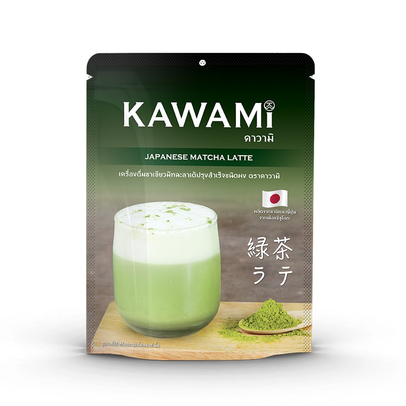คาวามิมัทฉะลาเต้ ขนาด 250 กรัม. Kawami Matcha Latte Powder size 250g