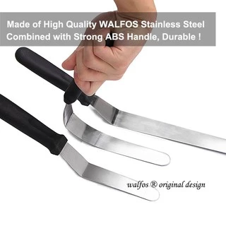 WALFOS ไม้พายสแตนเลส สำหรับปาดหน้าเค้กได้อย่างเรียบเนียน ขนาด11/13/15 นิ้ว