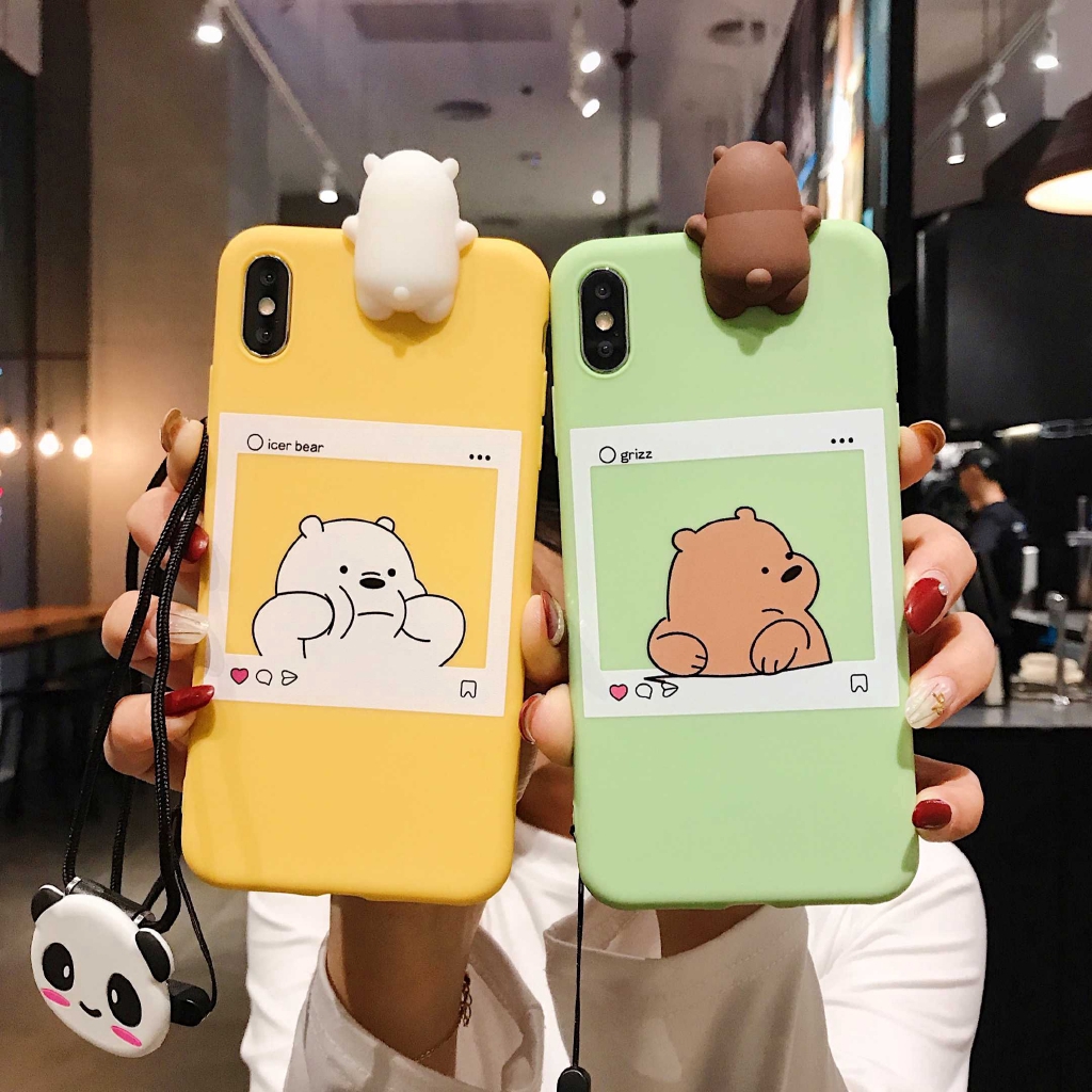 Case iPhone 11 Pro 7 8 Plus XR XS MAX Apple Casing Bare Bears Cartoon ...