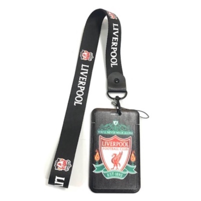 LVP ลิเวอร์พูล BLACK  ที่ใส่บัตร พร้อมสายคล้องคอ(2.5cm) ลายLVP  BLACK สำหรับบัตร 5.5x8.5CM    PMYL