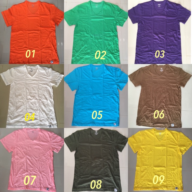 เสื้อยืดคอวี คอกลม J.press ยี่ห้อ เจเพลส เสื้อยืดสีพื้น