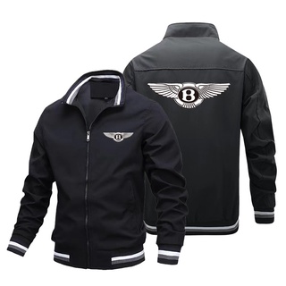 Bentley LOGO Jacket Sportswear Car Shop Custom Workwear Zipper Stand-Up Collar Plus Size Long-Sleeved Sweatshirt Aviator