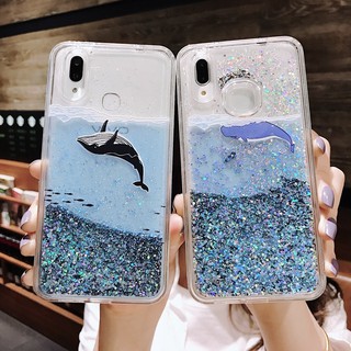 เคสโทรศัพท์ประดับเลื่อมพิมพ์ลายปลาโลมา vivo y 19 y 17 y 11 y 15 20 y 93 y 85 y 79 y 75 y 71 s v 15 y 6711 s