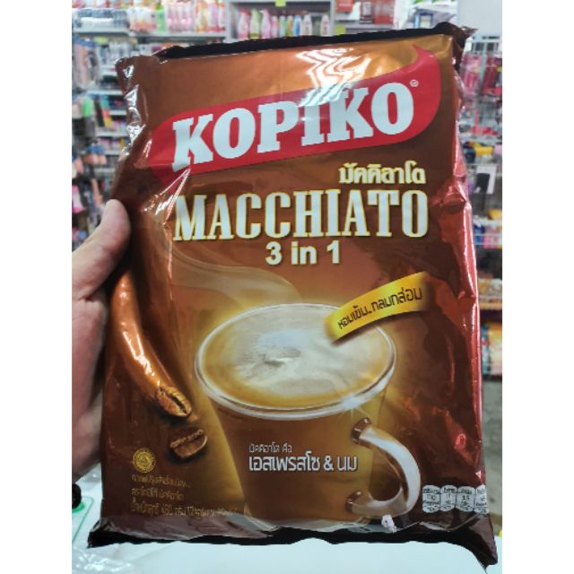 Kopiko macchiato 3in1 กาแฟปรุงสำเร็จรูปชนิดผง โกปิโก้ มัคคิอาโต 3อิน 1  ขนาด 20 ซอง