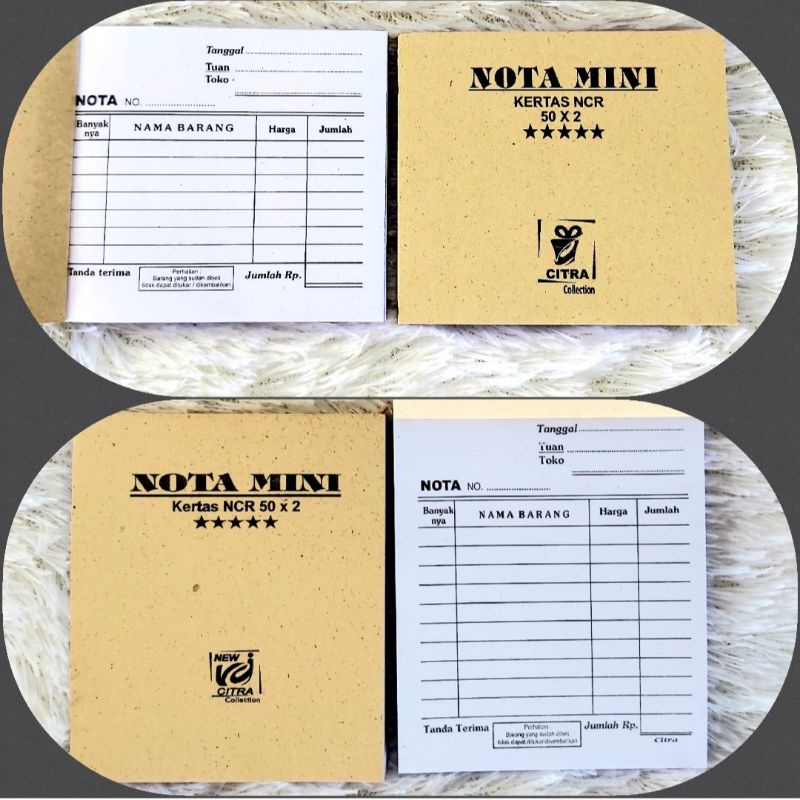 Mini Citra Upright Note 2ply NCR 50lbr / Double 2ply 50lb NCR