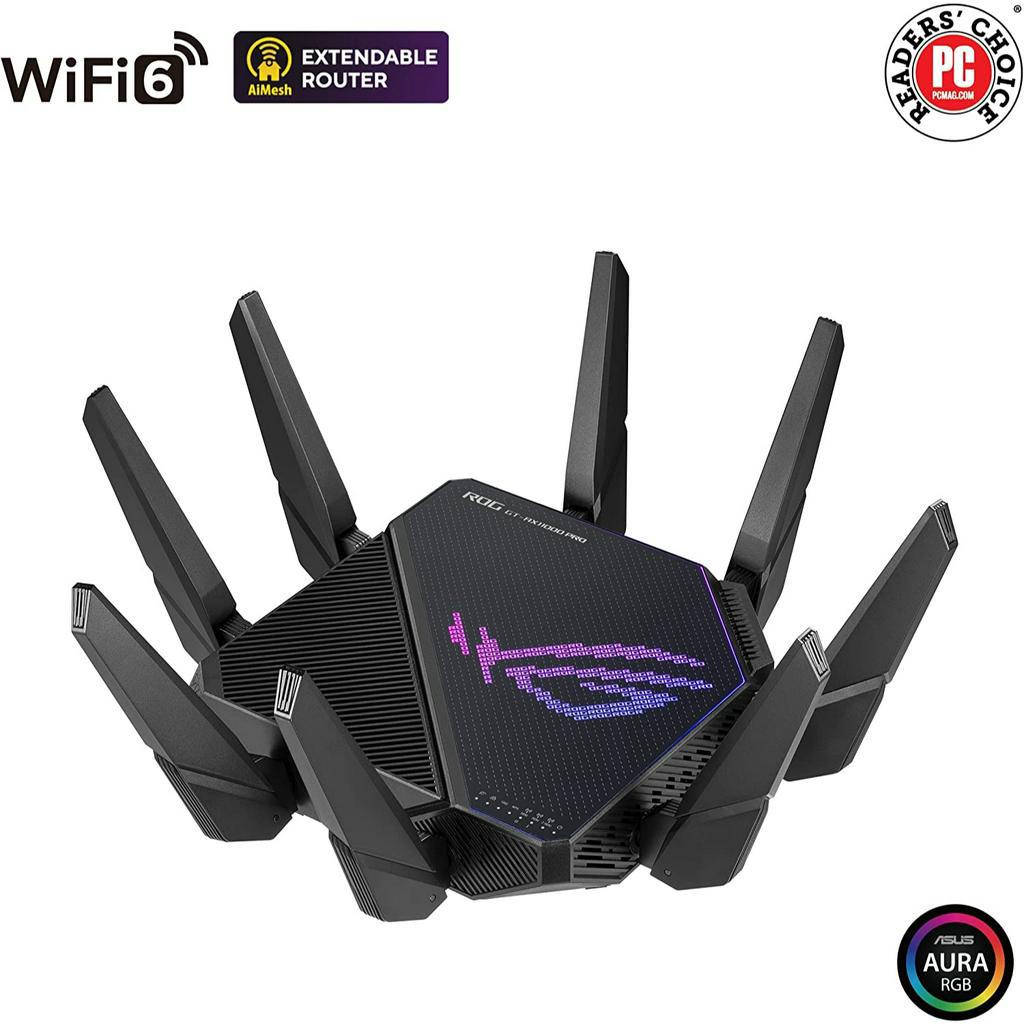 ASUS ROG Rapture GT-AX11000 Pro Tri-Band WiFi 6 AiMesh Compatible  Extendable Gaming Router