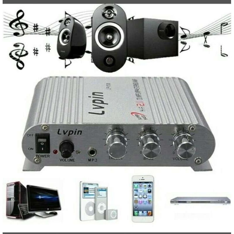 Eco LVPIN LP-838 12 โวลต์ 200 วัตต์มินิไฮไฟเครื่องขยายเสียงสเตอริโอ MP3 วิทยุติดรถยนต์ช่อง 2 บ้าน Su