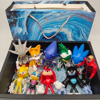 ฟิกเกอร์ Super Sonic The Hedgehog Action Figures Super Sonic ขนาดใหญ่ ของเล่นสําหรับเด็ก 10 ชิ้น ต่อชุด