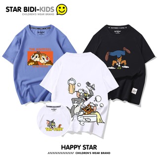 เสื้อยืดฤดูร้อนhot☼Boy Short Sleeve cat and mouse t-shirt อายุ 12 ปี เสื้อผ้าเด็กฤดูร้อนสำหรับเด็กบิ๊กเสื้อผ้าเด็กฤดูร้อ