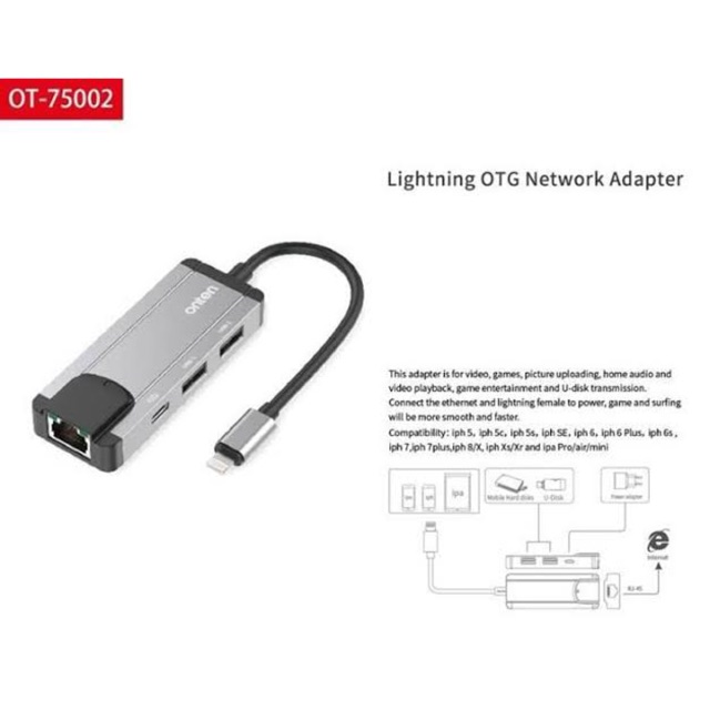 Onten Lightning Network Adapter With- Hub