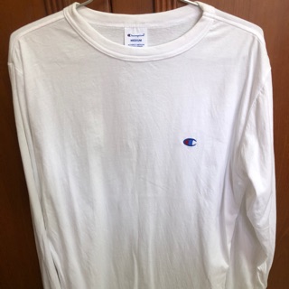 Champion แขนยาวสีขาว size m