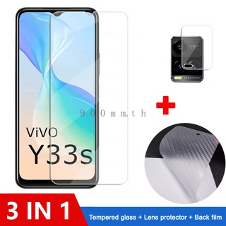 Vivo iQOO Z5 Y33S กระจกนิรภัย 3 ใน 1 Vivo iQOO Z3 Z5 8 7 NEO 5 3 Lite 5G ฟิล์มกระจกนิรภัย HD ใสป้องกันหน้าจอแก้ว