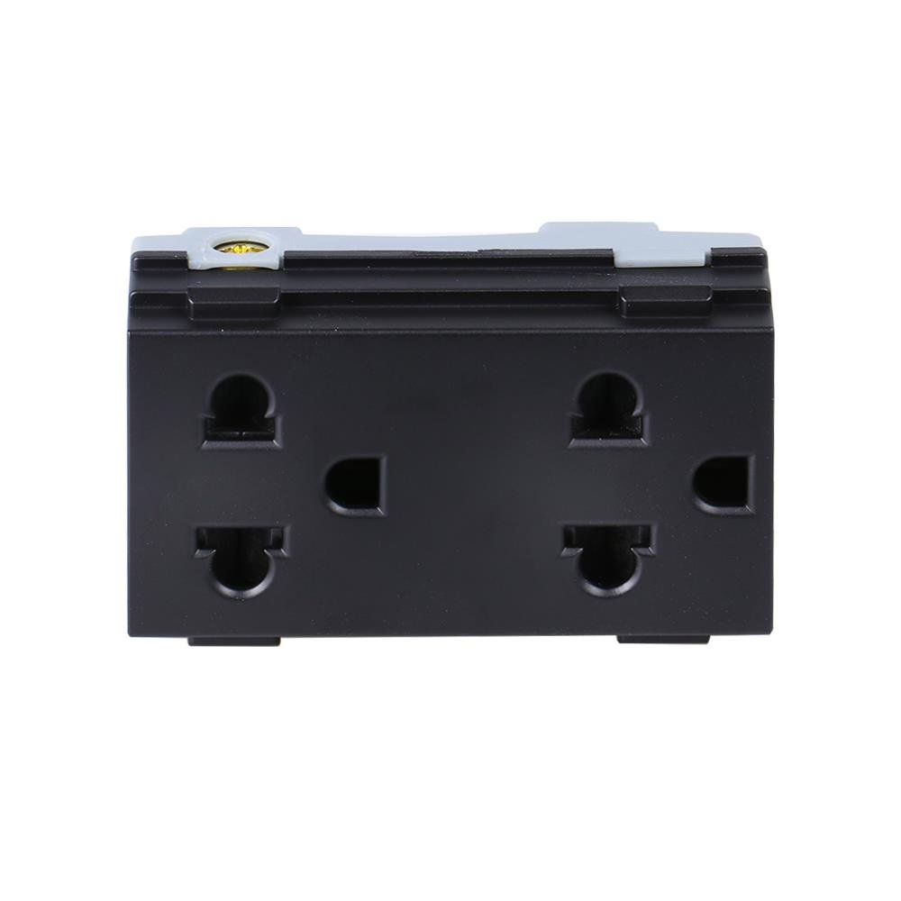 เต้ารับคู่ 3 ขากลมแบน HACO TJ W8416V2-SBL
