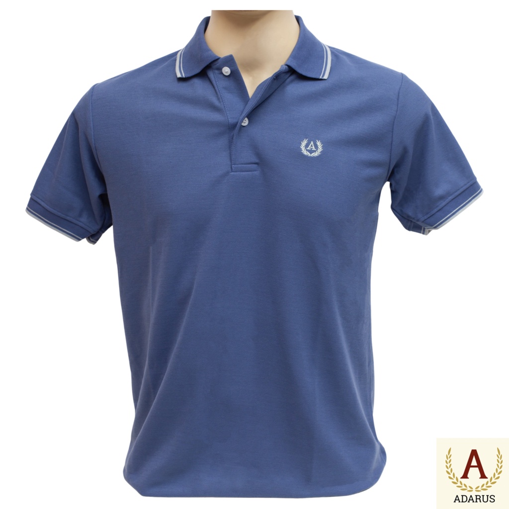 เสื้อโปโลผู้ชาย Adarus ปกขลิบ ผ้าใส่สบาย ไม่ร้อน มีไซส์ใหญ่ 2XL อก46 ...