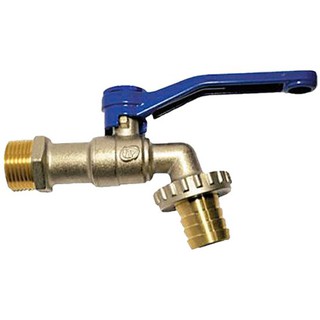 Water faucet BL WITH HOSE TAP PP 1/2" BLUE Water valve Water supply system ก๊อกน้ำสนาม ก๊อกสนาม PP 1/2 นิ้ว สีนำเงิน วาล