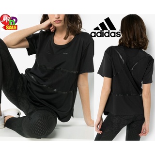 Adidas by Stella McCartney - ใหม่ เสื้อแขนสั้นใส่วิ่งออกกำลังกาย/ลำลอง แทรกผ้าตาข่าย LOOSE STRETCHY RUNNING TEE FS7577