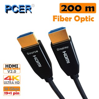 [ลด15% โค้ดPROJ556] PCER HDMI PCH-308-TH สาย HDMI Cable Premium 4K V2.0 Fiber Optic 200 เมตร