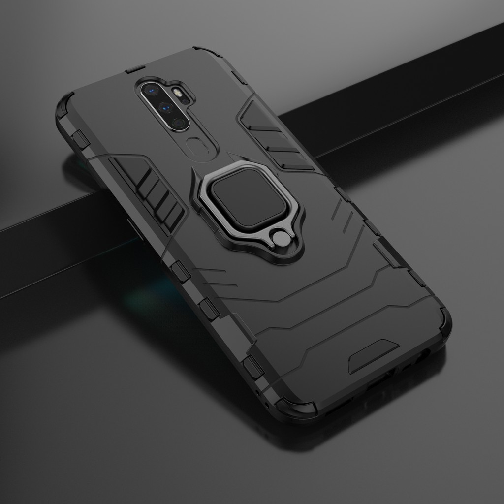 เคส OPPO A9 2020 ฮาร์ดเคสกันกระแทกเคสโทรศัพท์ Hybrid Armor Shockproof Ring Case OPPO A92020 A 9 2020 Cover Stand