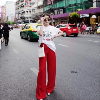 เสื้อยืดแขนสั้นสกรีนอก + กางเกงขายาว PS15236