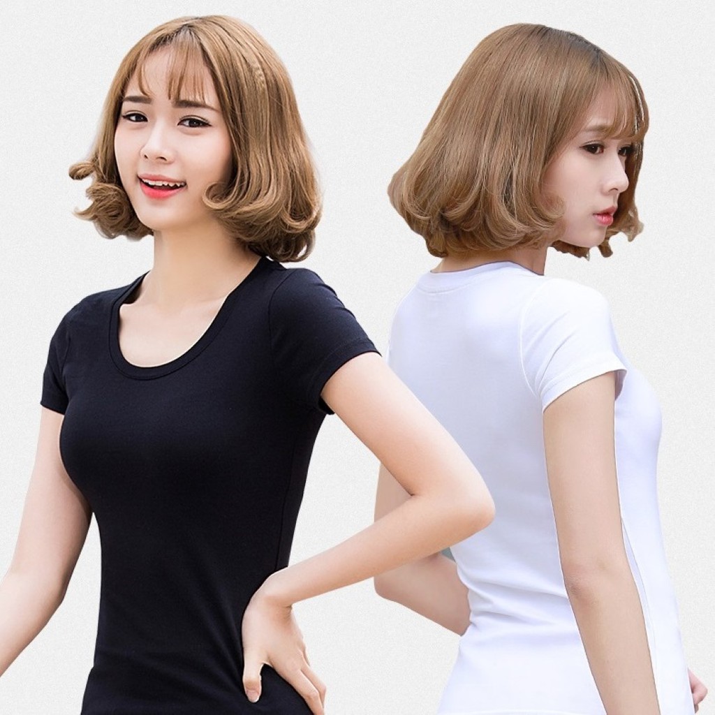 ส่งไว สต็อกไทย เสื้อยืดคอกลมแขนสั้นสีพื้น 6ไซส์