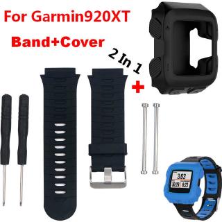 สายนาฬิกาข้อมือซิลิโคน 2In1 พร้อมเคสป้องกัน แบบเปลี่ยน สําหรับ Garmin Forerunner 920XT