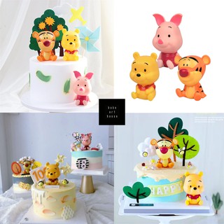 ท็อปเปอร์ตกแต่งเค้กวันเกิดลาย Winnie The Pooh 3 ชิ้น/ชุด