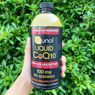 48% OFF Sale!! EXP: 04/2023 โคคิวเท็น รสส้มและสับปะรด Liquid CoQ10 Orange Pineapple Flavor 100 mg 600 ml (Qunol)